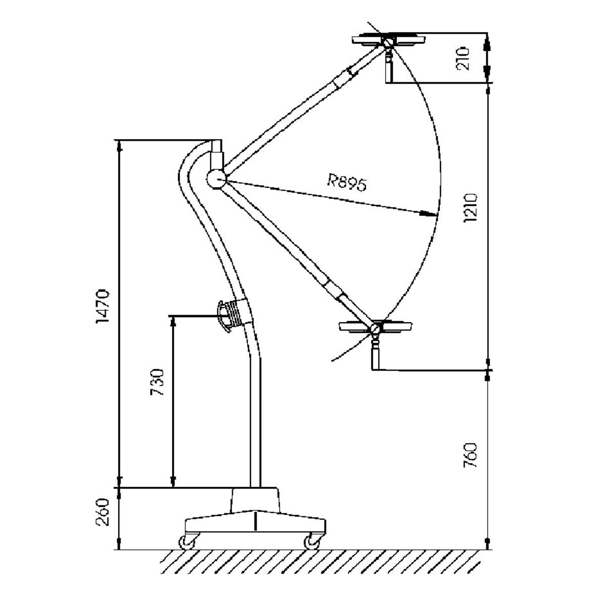 LÁMPARA DE EXÁMEN MACH LED 120F - Modelo rodable - 1 Unidad