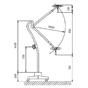 LÁMPARA DE EXÁMEN MACH LED 120F - Modelo rodable - 1 Unidad