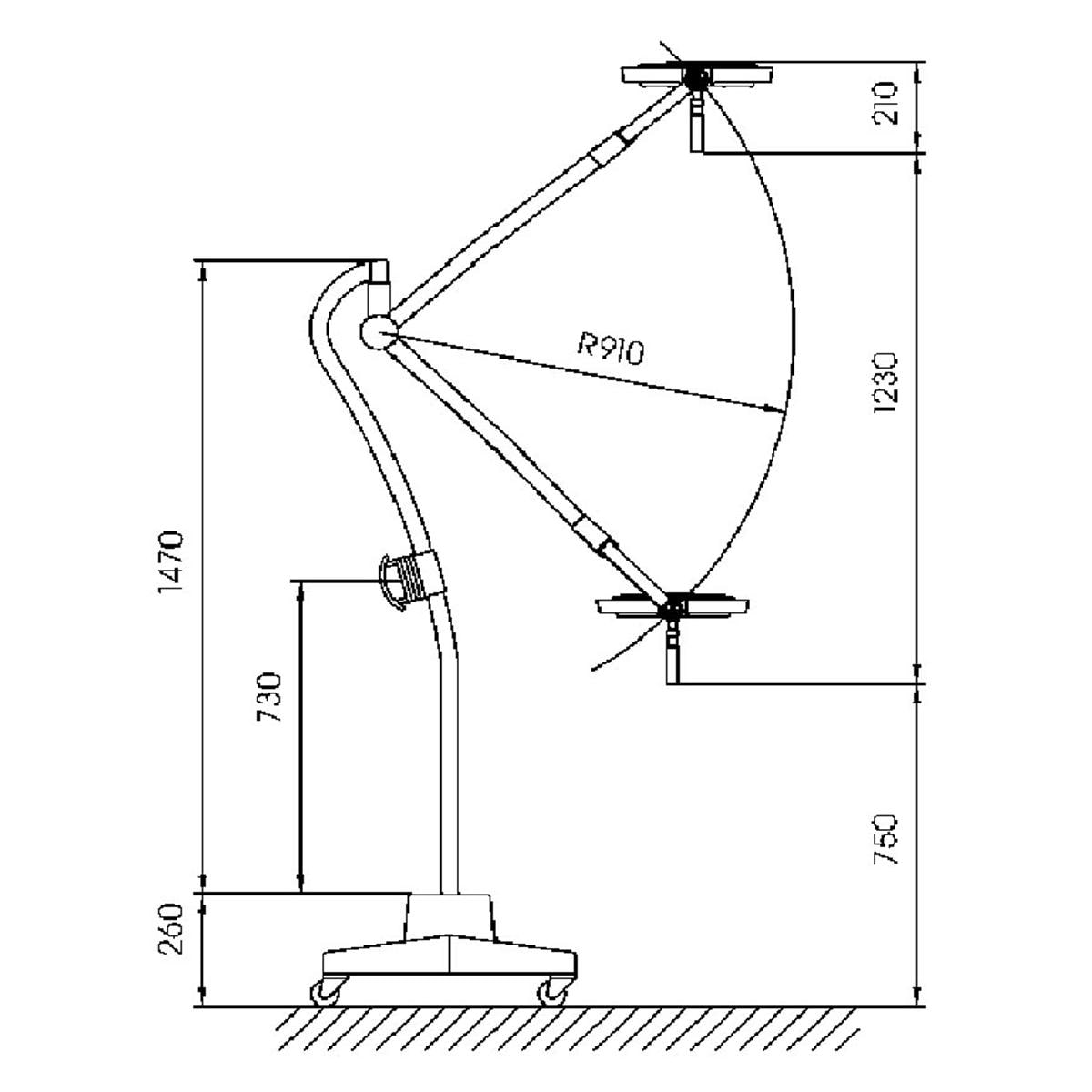 LÁMPARA DE EXÁMEN MACH LED 130F - Modelo rodable - 1 Unidad