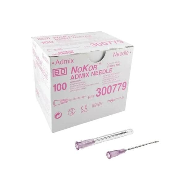 AGUJAS ROSA NOKOR 18G 1/2 40X1,2MM 100U BD