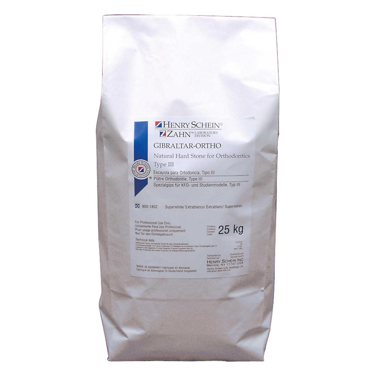 ESCAYOLA PARA ORTODONCIA GIBRALTAR ORTHO SUPER-WHITE 25 KG - HENRY SCHEIN