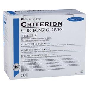 GUANTES EXAMEN LÁTEX CRITERION ESTÉRILES CON POLVO 5,5 50 PARES HENRY SCHEIN