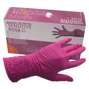 GUANTES NITRILO SIN POLVO ROSA S 100U SANICEN