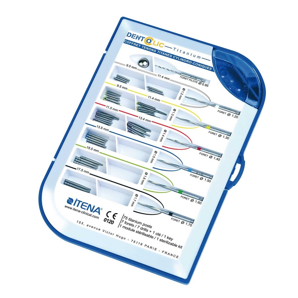 KIT POSTES TITANIO DENTOCLIC 75U - ITENA