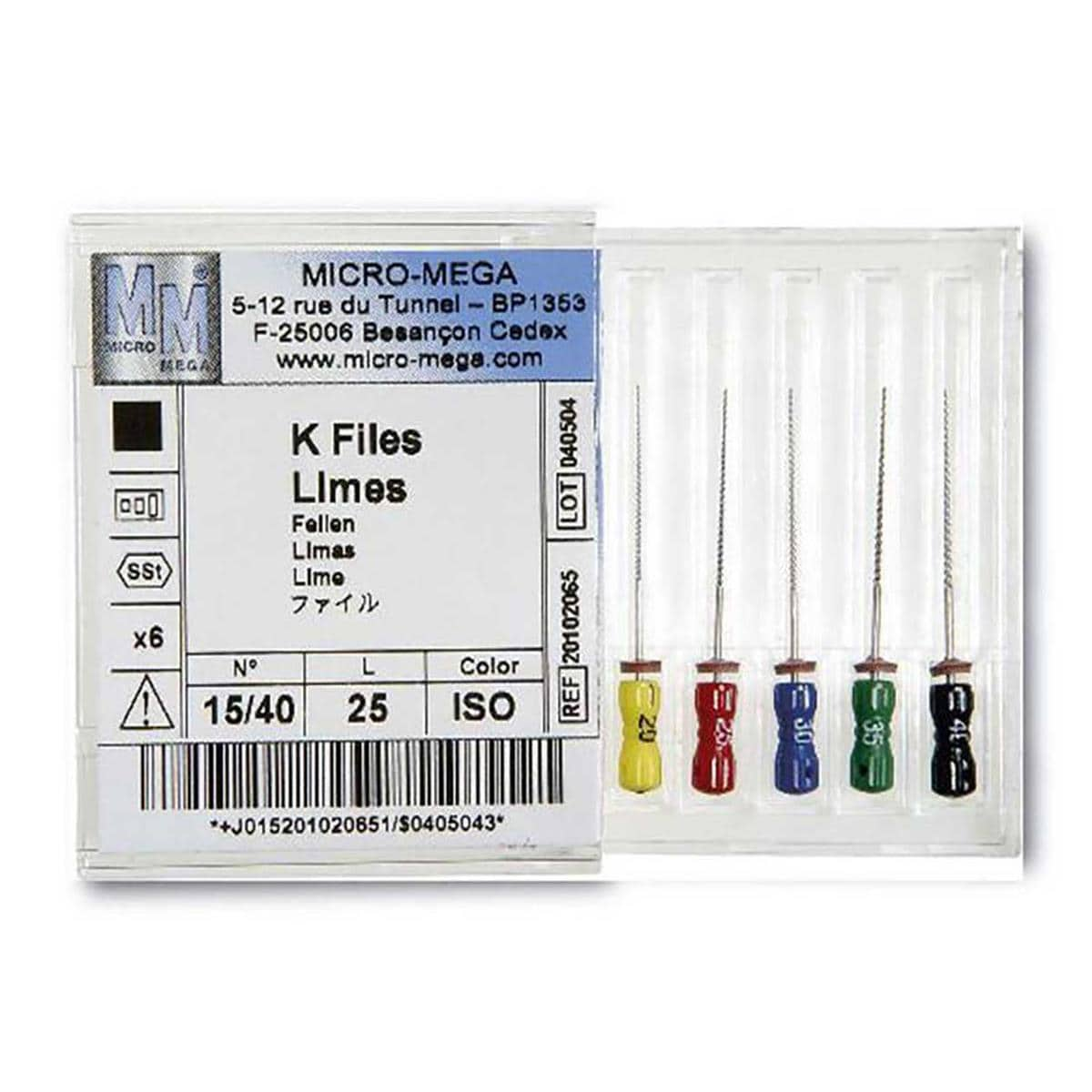 LIMAS K-FILES N015/040 L25 STERILE 6U - MICROMEGA