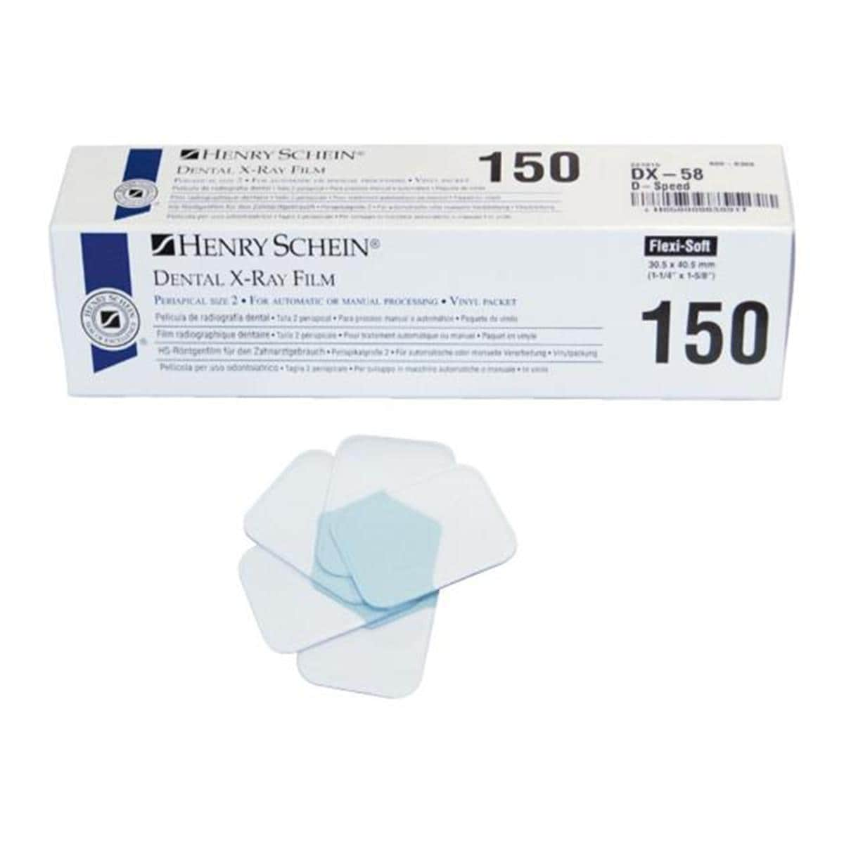 PELÍCULA RADIOGRÁFICA INTRAORAL DX-54 FLEXI SOFT 100U - HENRY SCHEIN