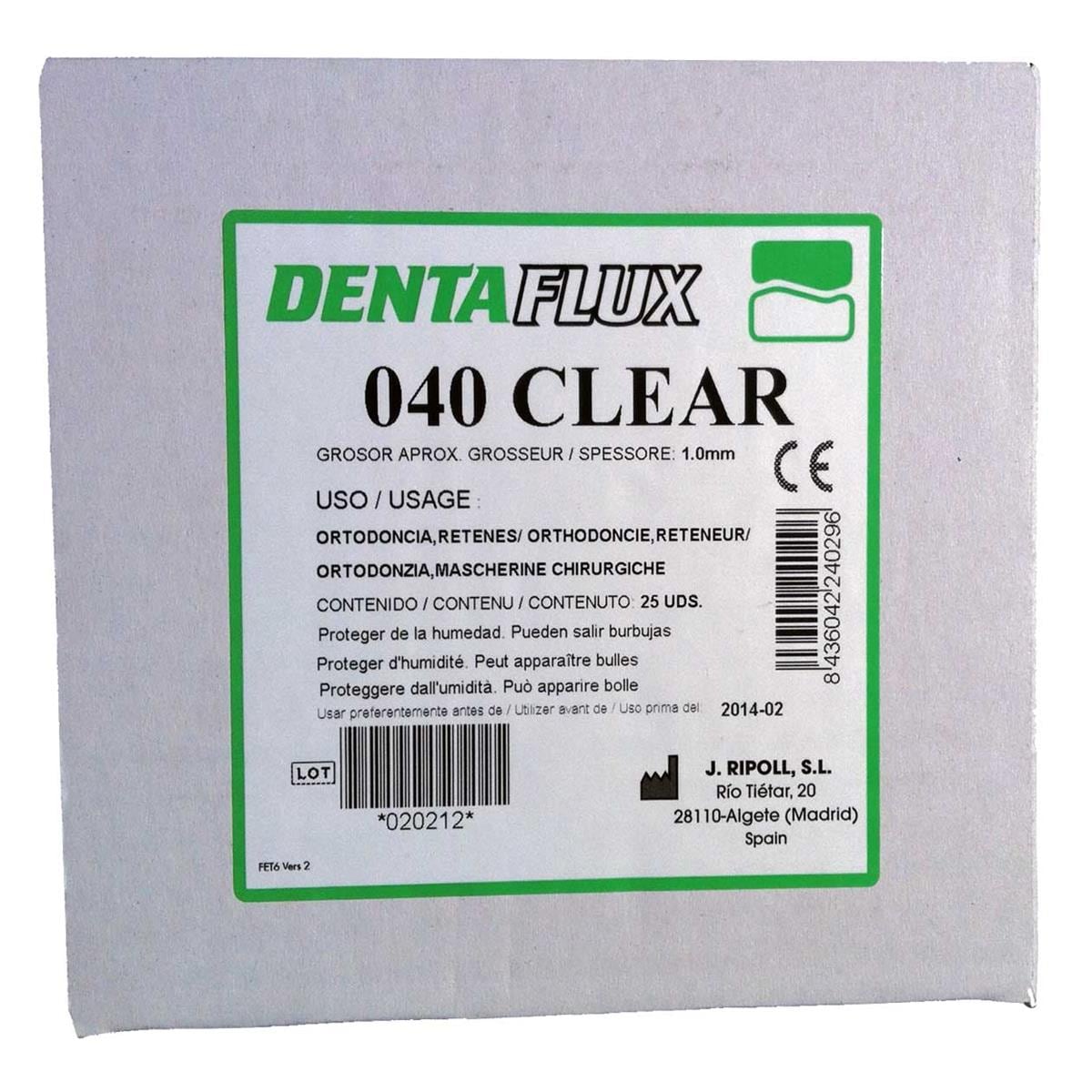 PLANCHAS TERMOCONFORMADO BASE 080 BLANCAS 2MM 25UD - DENTAFLUX