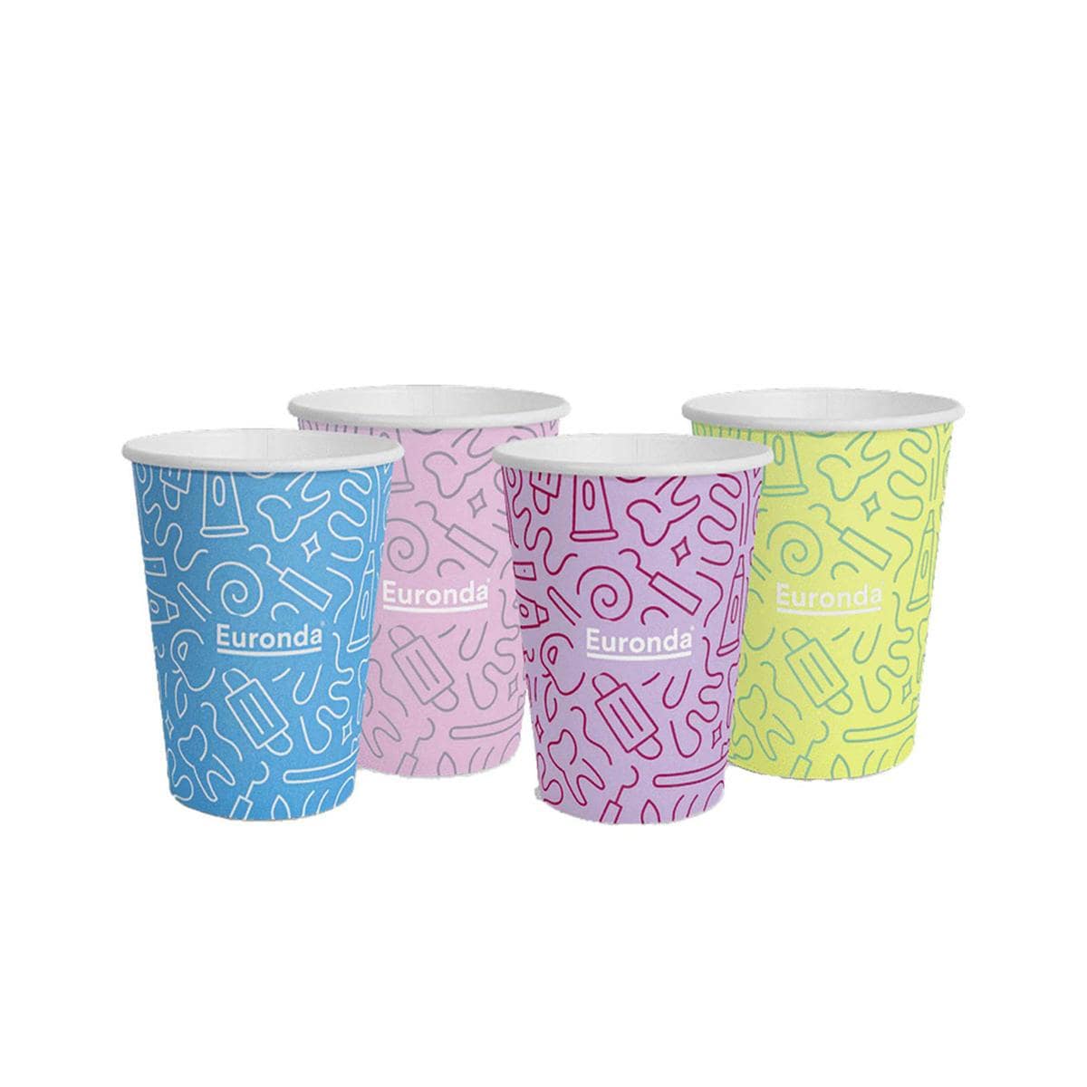 VASO PAPEL GRAFFITI LILA 185CC 1000U - EURONDA